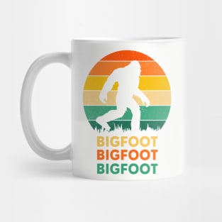 Bigfoot Enthusiast Tee, 70's Style Sasquatch Shirt, Fun Outdoors Apparel, Unique Gift for Cryptozoology Fans Mug